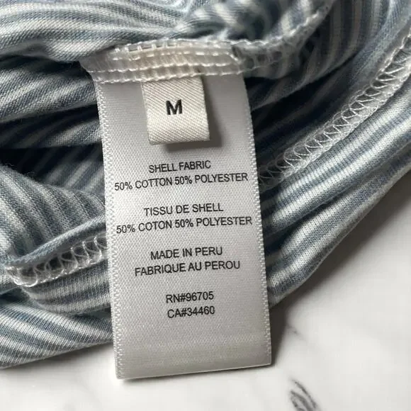 (60% OFF) NWT Rebecca Taylor Lont-Sleeve Ruched Striped Tee Shirt M MSRP $125 - Picture 8 of 8